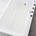 Bath and Shower Safety Mats 40x16 inch, Non Slip with Strong Suction Cups for Bathroom Stall and Tub Floor, Extra Large and Machine Washable, Drain Holes Keep Bathtub Clean, Soft on Feet, White
