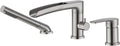 Waterfall Roman Tub Faucet Brushed Nickel Deck Mount Bathtub Faucets Brass Tub Filler Bathroom Faucets with Hand Shower