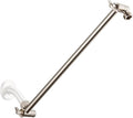 15 Inch Extra Long Adjustable Shower Head Extension Arm With Locking Set Screw, Singing Rain Brass Angle Height Adjustable, Easy To Install, G1/2 Universal Connector Compatible (Nickel Brushed)