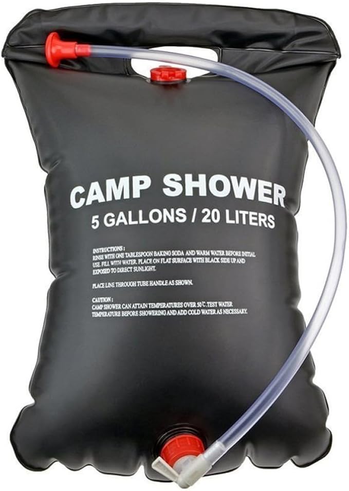 Solar Camp Shower Bag Solar Heated Outdoor Shower Bag Portable Bathing for Outdoor Travel Hiking Climbing (5 Gallons/20 L)
