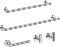 Bathroom Hardware Accessories Set Brushed Nickel Towel Bar Sets Include Double Towel Bars (23.6" and 15.35") Toilet Paper Holder Double Towel Hooks, 5 Pieces Stainless Steel Wall Mounted