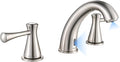 Touchless Bathroom Faucet for 3 Holes 3 Handles, Controlling Temperature & Adjustable Water Flow, Short & Long Induction Modes, Auto Motion Sensor Bathroom Faucet Set (29183 Brushed Nickel)