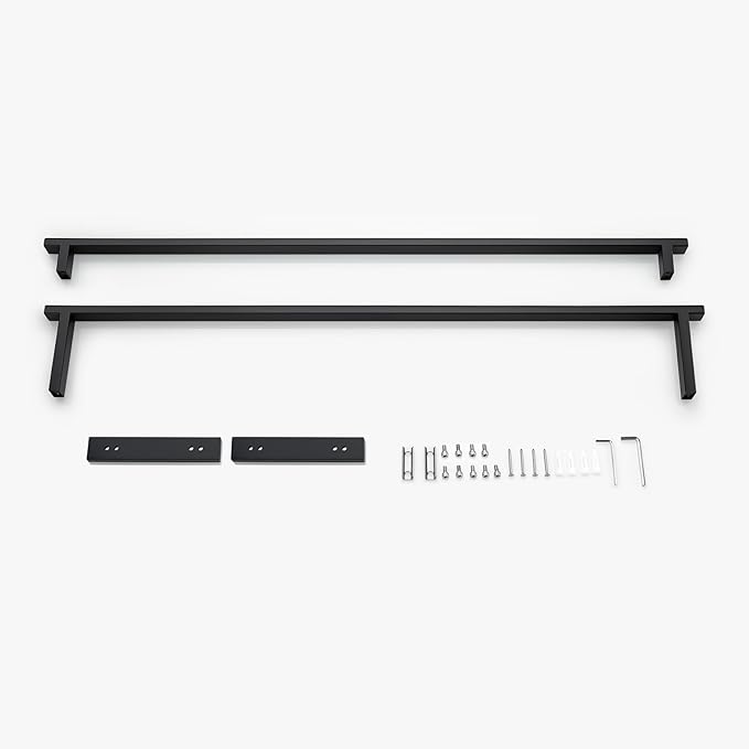 BAGNOLUX Double Towel Bar, SUS304 Towel Racks for Bathroom Wall Mounted 2-Tiers Ladder Towel Rails, Space Saving Bathroom Towel Holder Shelves Rack, Long Towel Hanger (32"-Square-Matte Black)
