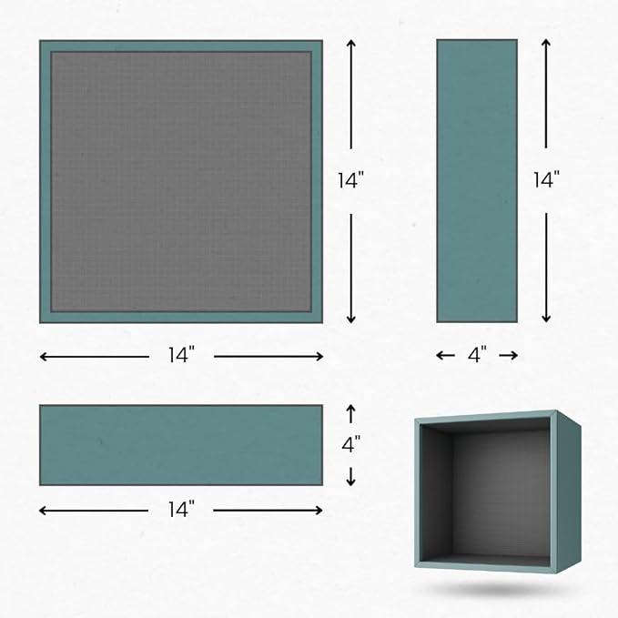 Shower Niche Insert Tile Ready, Recessed Wall Niche, Shower Inserts Kit for Bathroom Wall, Recessed Shelf Insert, Lightweight and Durable, Grid Surface for Easy Tile Application, Square, 14x14 Inches