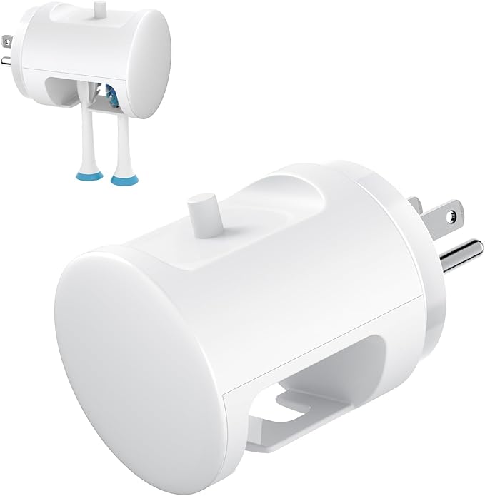 Wireless 2-in-1 Charger Station Compatible with Philips Sonicare Electric Toothbrush, 3-Port US Wall Fast Charging with 2 Toothbrush Holders for HX3000/HX6000/HX8000/HX9000 Series, IPX6, White