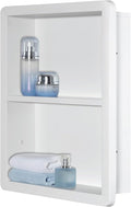 Shower Niche 14x18, Recessed Medicine Cabinet Without Mirror, 304 Stainless Steel Bathroom Storage Cabinet with Shelf, Waterproof Wall Niche for Bathroom in Matte White