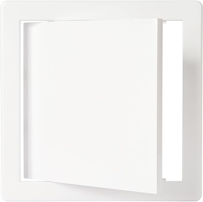8" x 8" White Plastic Access Panel. Service Shaft Door Panel. Plumbing, Electricity, Heating, Alarm Wall Access Panel for Drywall. Bathroom Services Access Hole Cover. (8" x 8")