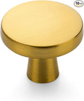 Ravinte 10 Pack Drawer Pulls 1-1/4 Inch Kitchen Cabinet Knobs Solid Brushed Brass Round Dresser Drawer Knobs Gold Dresser Knobs Drawer Knobs Simple Cabinet Hardware for Cupboard Drawer Pulls