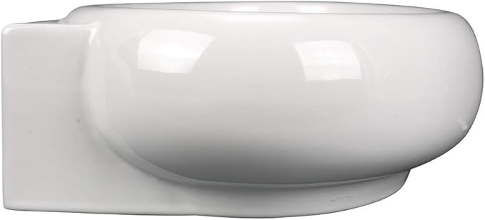 Renovators Supply Manufacturing Carlingwood Corner Wall Mounted Bathroom Sink 17 in. White Ceramic Oval Wall Hung Floating Vessel Sink with Overflow and Single Faucet Hole