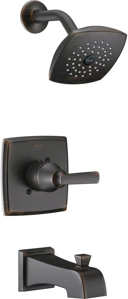 Delta Faucet Ashlyn 14 Series Single-Handle Tub and Shower Trim Kit, Shower Faucet with Single-Spray Touch-Clean Shower Head, Venetian Bronze T14464-RB (Valve Not Included)