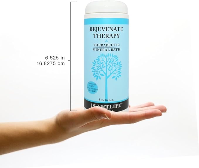 Plantlife Rejuvenate Therapy Bath Salts - Straight from The Plant Natural Aromatherapy Bath Salts - Balance, Calm, and Release Tension in The Body - Made in California 16 oz