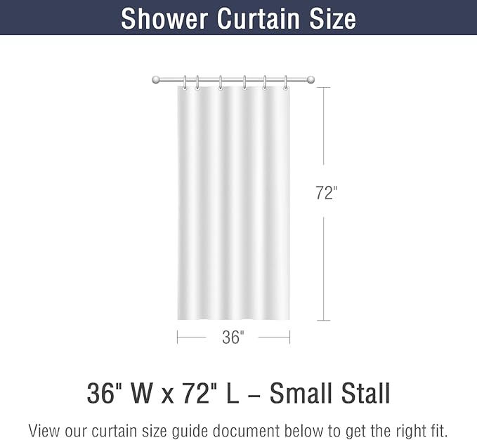 Gibelle Small Stall Shower Curtain 36 x 72, Narrow Blue Ombre Shower Curtain for Bathroom, Waffle Weave Fabric Shower Curtain Set with Hooks, Water Repellent, Machine Washable
