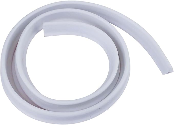 Flexible TPE Rubber Shower Splash Guard Threshold Strip,2m Trim-to-Fit Water Barrier for Bathroom Floors,Bathtub Edges,Kitchen Sink Toilet - White