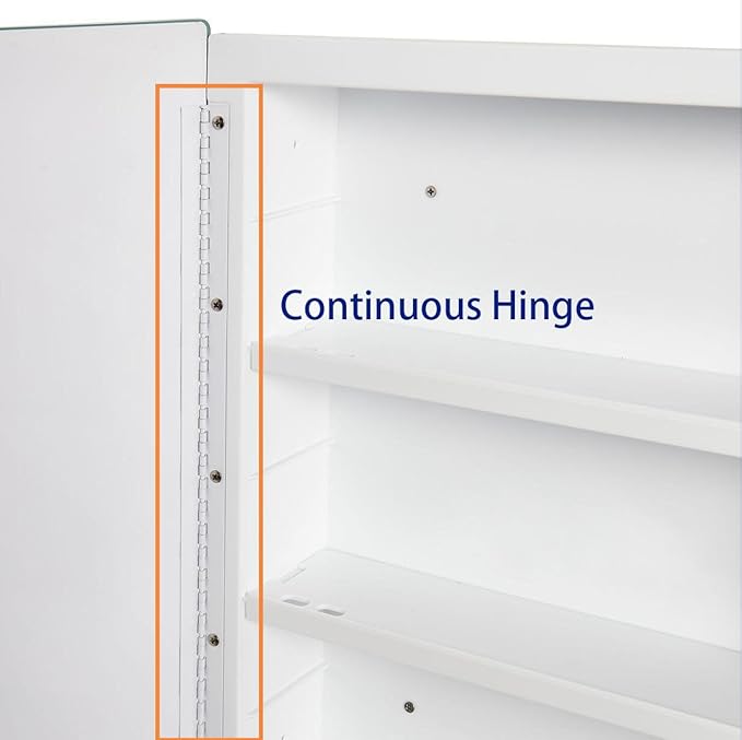 Plastic Medicine Mirror Cabinet for Bathroom 16 x 28 inch, Recessed and Surface Mount