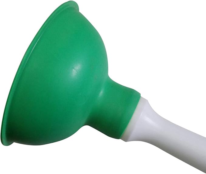 Coralpearl Drain Plunger, Small Hand Force Plumber Helper, Little 4 inch Cup Clog Remover, Tiny Rubber Unclogger in 9" Short Handle for Kitchen Sink, Bathroom Toilet, Shower Bath Tub (Green)