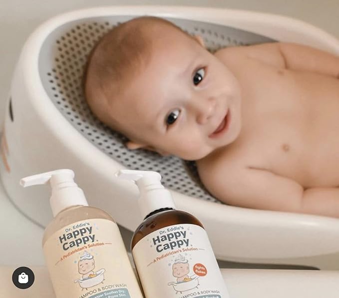 Happy Cappy Daily Medicated Shampoo and Body Wash Bundle - Baby Dandruff Shampoo, Helps Cradle Cap and Seborrheic Dermatitis, Reduces Redness, Dermatologist Tested, Fragrance-Free - 4 Pieces