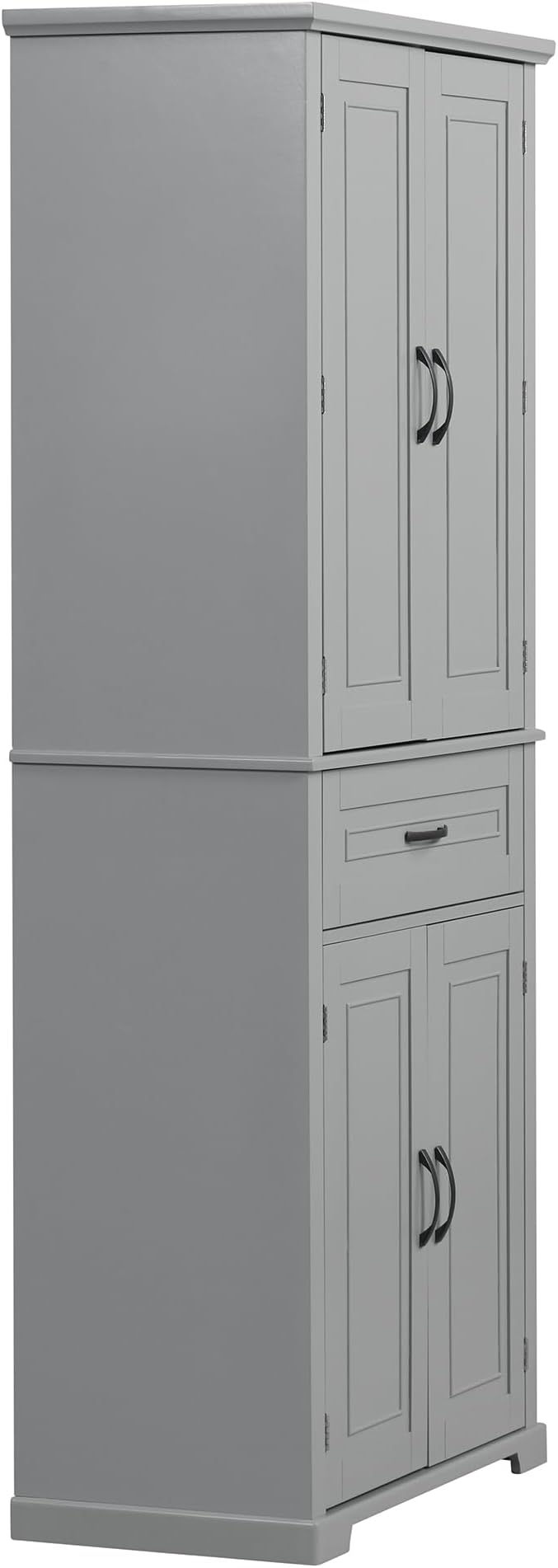 Favfurish 72" Tall Bathroom Storage Cabinet with Doors and Drawer,Modern Linen Cabinets w/Adjustable Shelves & Door Storage Rack,Freestanding Organizer for Bath Room,Study,Office,Kitchen Grey