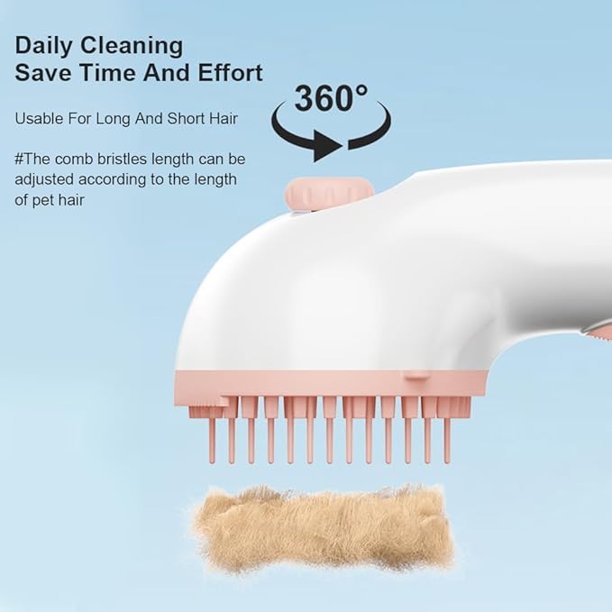 Dog Bath Brush, Scrubber Soft Silicone Head Pet Bathing Massage Brush Long Handle Shampoo Cleaning Brush for Short Long Hair Dogs Cats White Pink Optional (Pink)