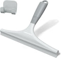 Silicone Shower Squeegee for Glass Doors with Hook, Window Squeegee for Shower Doors, Kitchen, Mirrors and Tiles, Glass Squeegee Bathroom Shower(10 inch, Gray)