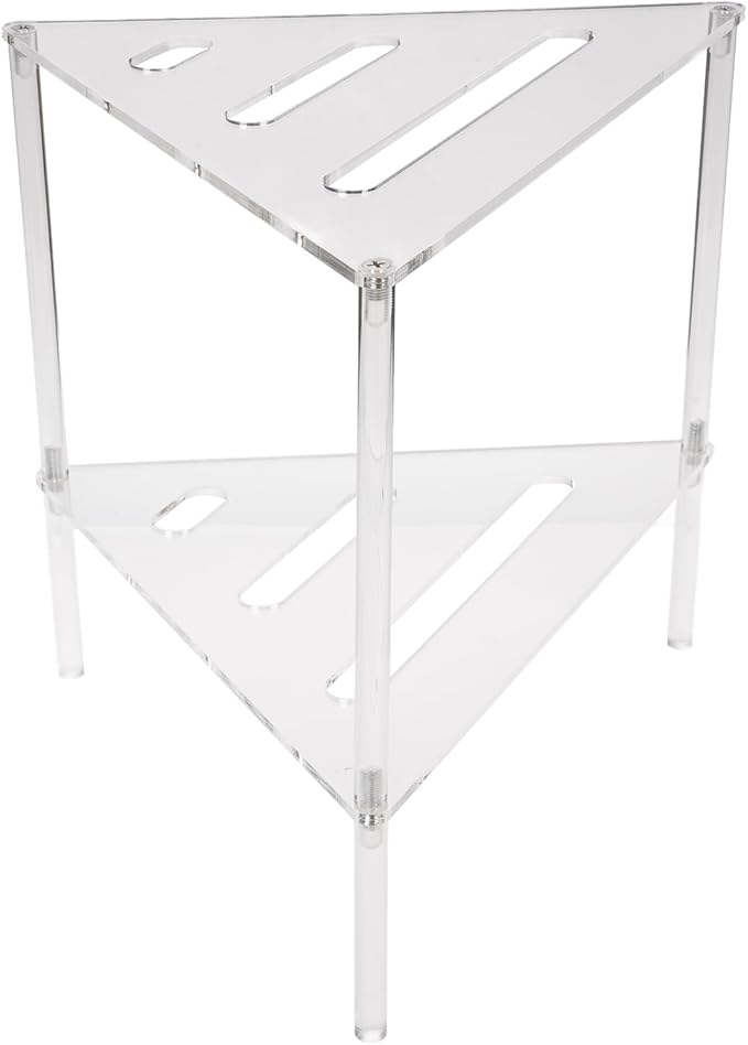 Corner Shower Caddy, 2 Tier Acrylic Bathroom Corner Shelf Clear Standing Shower Shelves Countertop Floor Rack Stand for Kitchen Bathroom