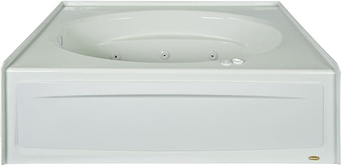 Jacuzzi SIGNATURE Acrylic Skirted Oval in Rectangle Whirlpool Bathtub, 60” (L) x 42” (W) Includes Heater & 6 Jet Message, Slip Resistant, Right Drain Placement White