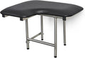 28" x 22.5" Black Padded Wall Mount Folding Right-Handed Transfer Bench Shower Seat with Legs, ADA Compliant