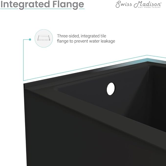 Voltaire 48" X 32" Right-Hand Drain Alcove Bathtub with Apron in Matte Black