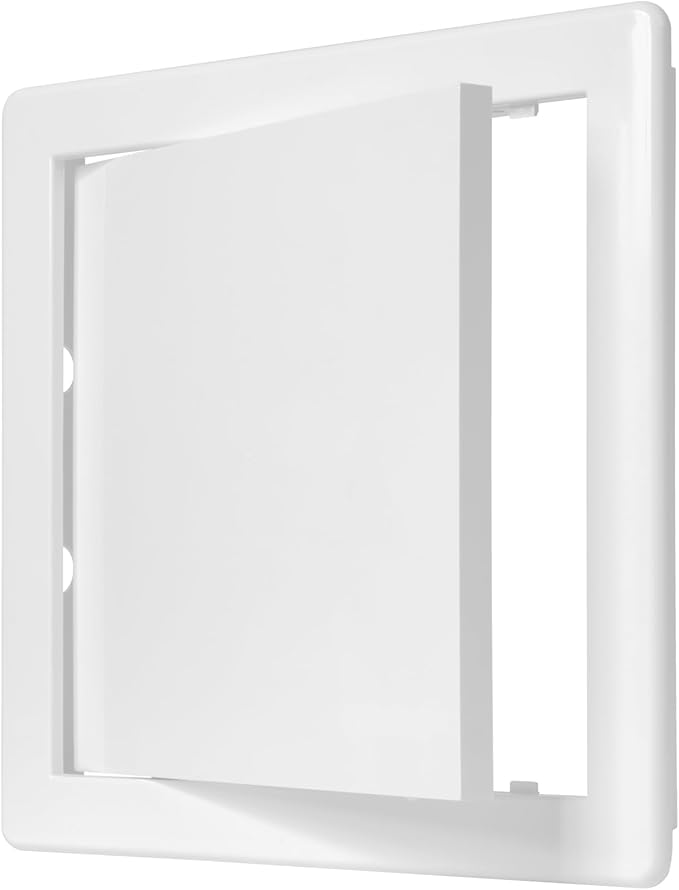 8" x 8" White Plastic Access Panel. Service Shaft Door Panel. Plumbing, Electricity, Heating, Alarm Wall Access Panel for Drywall. Bathroom Services Access Hole Cover. (8" x 8")