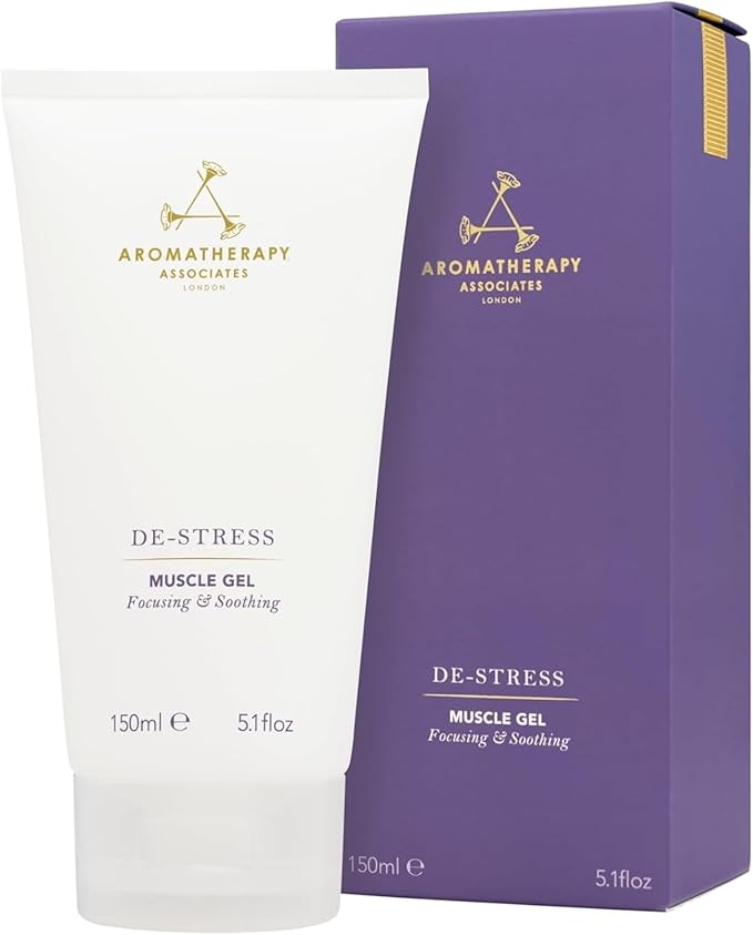 Aromatherapy Associates De-Stress Muscle Gel, Cooling & Warming Massage Gel with Ginger, Black Pepper & Rosemary Essential Oils for Daily Tension & Post-Activity Comfort, 5.07 oz
