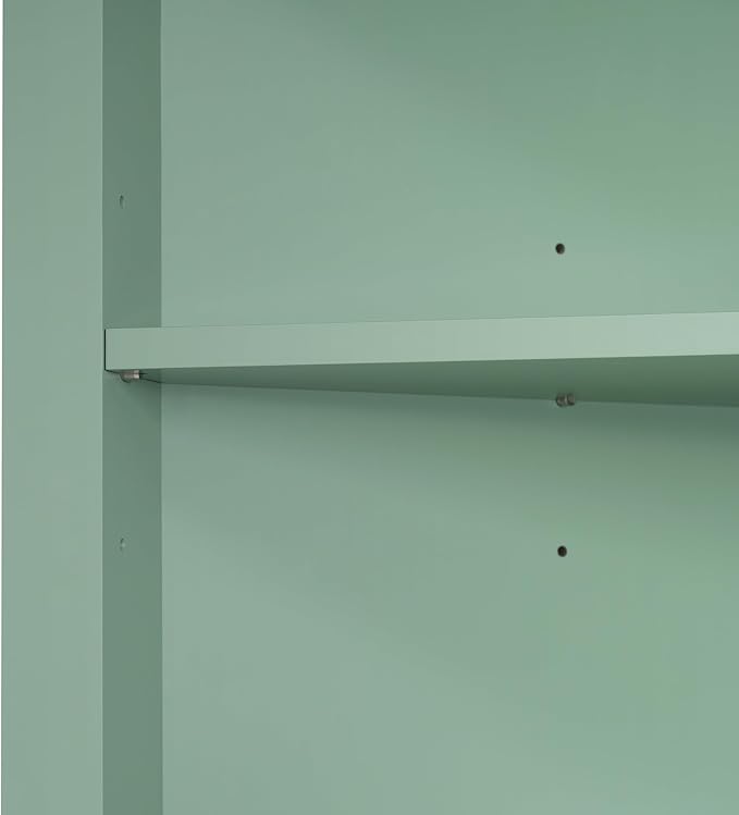 Favfurish 69" Tall Corner Cabinet with Door and 3 Drawers,Modern Bathroom Storage Cabinets w/Adjustable Shelves,Freestanding Organizer for Bathroom,Kitchen,Living Room,Dining Room,Green