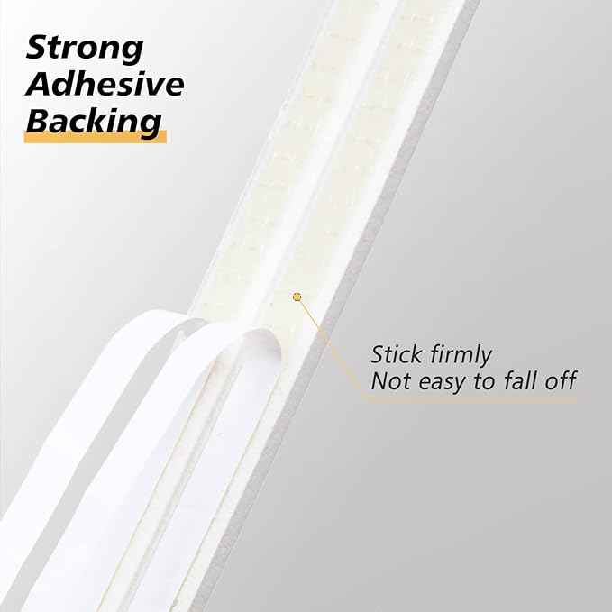 SUNMON Weather Stripping Door Seal, D-Type Strip Weather Stripping Seal Strip for Doors/Windows, Soundproofing Weatherstrip Gap Collision Avoidance 52 Feet (White