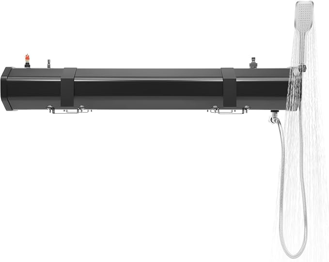 Self-Pressurized Water Tank for Camping Showers 30L, Roof Rack Mount Road Shower with Hose & Shower Head, Vehicle Water Storage for Car, SUV, RV, Beach, and Off-Road Adventures