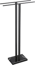 KES Black Towel Racks for Bathroom Freestanding, 37" Equal-Height Standing Towel Rack with Heavy Marble Base, Fits Large Bath Towel, 18/8 Stainless Steel, BTH229-BBK