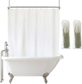 YISURE White Shower Curtain for Clawfoot Tub, 180x70 Wrap Around Liner with Magnets, PEVA Extra Wide Bathtub Curtain for Bathroom Vintage Freestanding Tub, Include Stainless Metal Hooks
