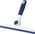 9.5" Foldable Window Squeegee, Handheld Squeegee with Soft Handle for Window Cleaning，Glass Doors, Car Windshields，Shower Doors，Blue