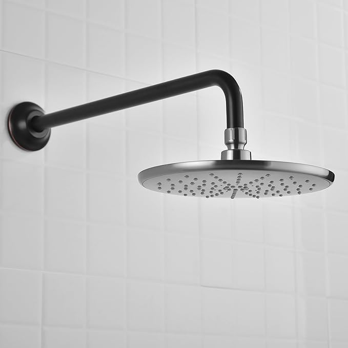 BESTILL 16 Inch L-Shaped Shower Head Extension Arm, Shower Arm and Flange Included, Oil Rubbed Bronze