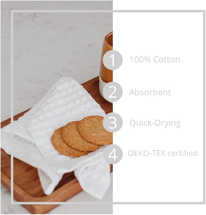 sea me at home Waffle Washcloths Set, 100% Turkish Cotton (Mixed)
