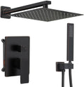 Oil Rubbed Bronze rain Shower Faucet Set Shower System 10 Inches Square Shower Head with Handheld, Waterfall Showerhead, All Metal Shower Faucet Trim Repair Kits (Contain Shower Valve)