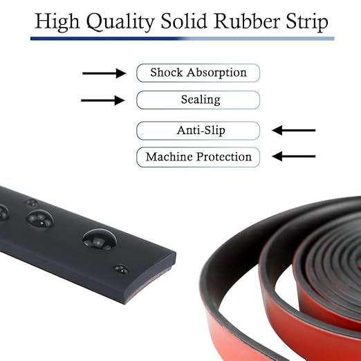 Neoprene Rubber Strips Self Adhesive Solid Rubber Sheets, Rolls & Strips for DIY Gaskets Crafts Pads Seals Warehouse Flooring Neoprene Sheet with Adhesive Backing (1" Wide x 1/16" Thick x 40' Long)