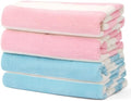 Touchat Beach Towel Oversized,Super Absorbent Sand Free Thick Microfiber Beach Towel (Pink 2Pack + Blue 2Pack, 30”x60“)