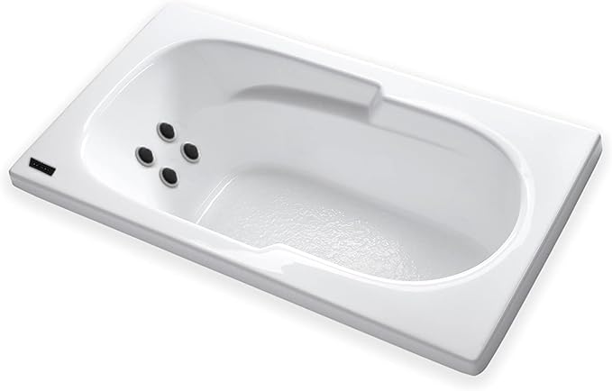 Carver Tubs - AR6032 - Modern Acrylic Fiberglass Whirlpool Tub Water Massage Bathtub, With Massagers - White Rectangle Acrylic Tub - Left Hand Motor - Deep Relaxing Soak - 60"L x 32"W x 18"H