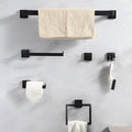 16-inch Black Towel Rack Set, SUS304 Stainless Steel Bathroom Wall-Mounted Towel Rack Bath Accessory Set, Matte Black Bathroom Hardware Set
