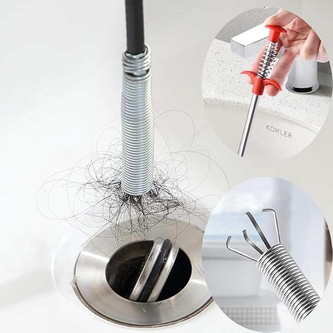 36inch Drain Snake Hair Clog Remover-Drain Auger Hair Catcher & Cleaning Brush-Sink Drain Cleaner Tool for Kitchen,Bathroom,Sewer,Bathtubs,Sunroof and Dryer Vent (36inch)