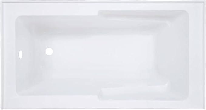 Swiss Madison Well Made Forever SM-AB541 Voltaire Alcove Tub with Armrest 60" x 30" in Glossy White