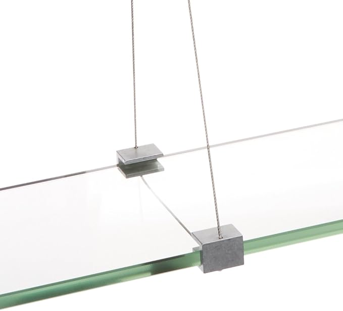 Spancraft Glass CR-6x27-Brushed Steel Crane Glass Shelf, Brushed Steel, 6" x 27"