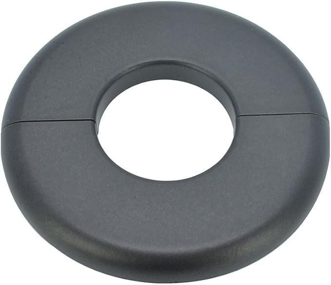 Wall Split Flange 1 Piece, Pipe Cover Decoration Fit 1.3 inch Outer Diameter Pipe, ABS Round Self-Adhesive Escutcheon Plate, Buckles Design Split Plumbing Cover Plates, Black (33mm)