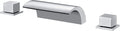sumerain Deck Mount Tub Faucet, 2 Handle Waterfall Roman Tub Faucet, Chrome Finish