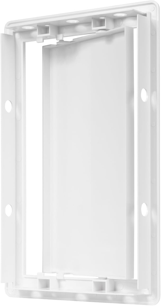 6" x 10" White Plastic Access Panel. Service Shaft Door Panel. Plumbing, Electricity, Heating, Alarm Wall Access Panel for Drywall. Bathroom Services Access Hole Cover. (6" x 10")