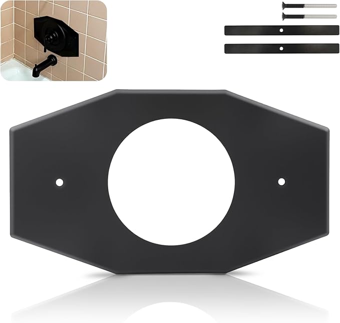 One-Hole-Remodel-Cover-Plate Compatible with Moen and Delta Bathtub and Shower Valves, Renovation Shower Cover Plate Replace 2 Handle or 3 Handle Shower（1-Pack）