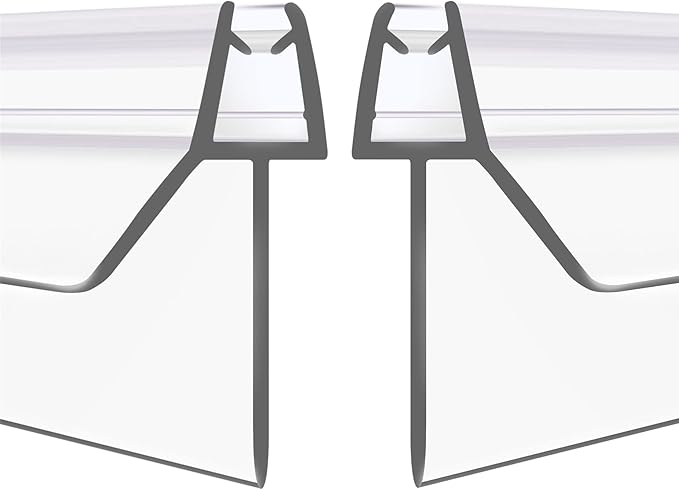 2-Pack Frameless Shower Door Bottom Seal (3/8'' X 39'') Clear Glass Shower Door Seal Strip Shower Door Sweep can Covers up to 23mm Gap - Stop Leaks